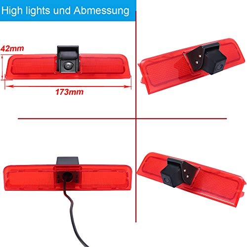 Rear View Mirror Monitor - 4.3 Inch Wired + Brake Light Camera - 1280 x 720 Night vision