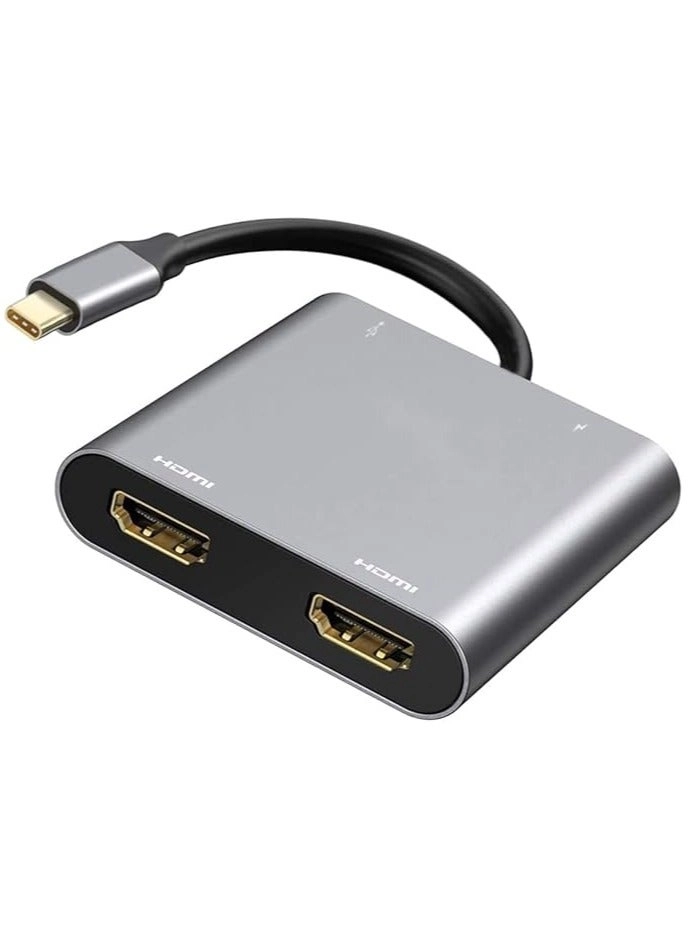 SYOSI USB C to Dual HDMI Adapter - 4 in 1 4K@30Hz