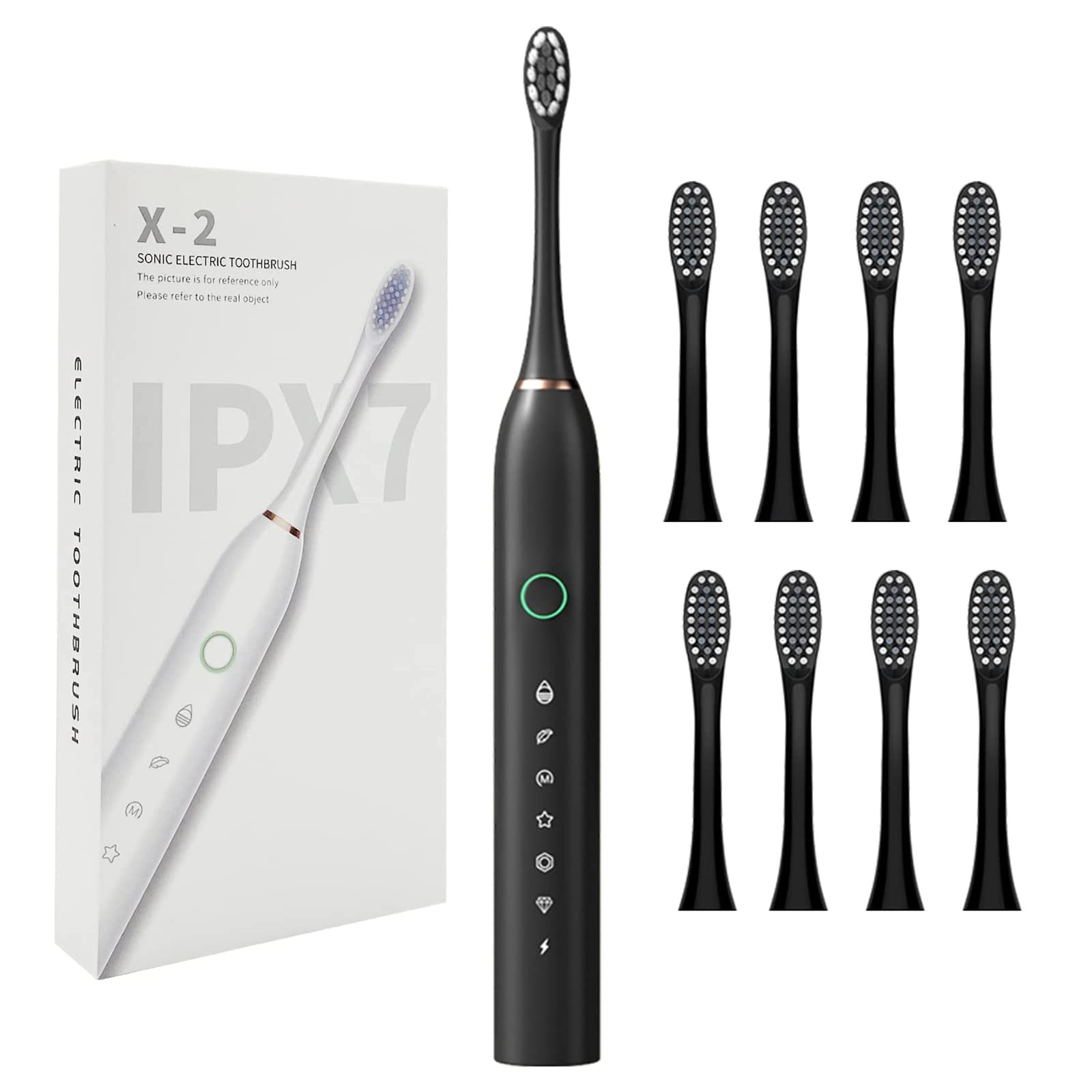 Sonic Electric Toothbrush - Rechargeable 8 Brush Heads 6 Cleaning Modes