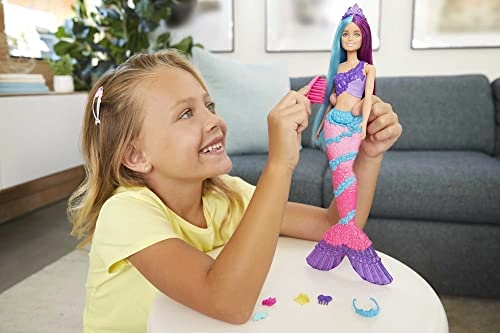 Barbie Dreamtopia Fantasy Braid Twist N Style Rainbow Hair Doll Playset - Twisting Tool Styling Accessories Ages 3+