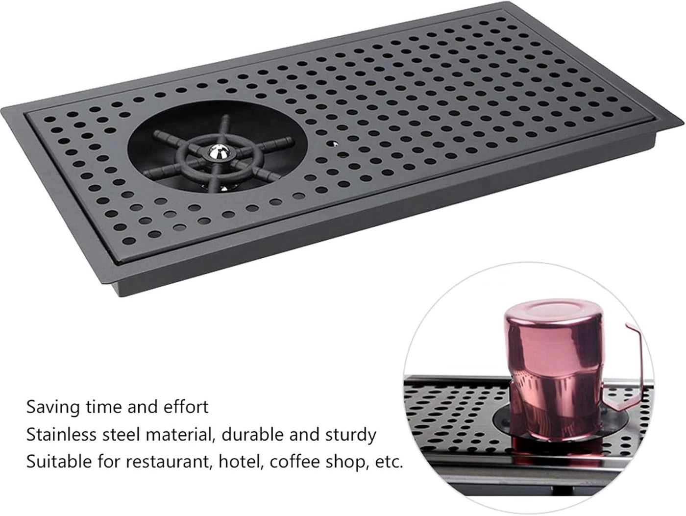 Cup Washer - Stainless Steel Automatic Rinser