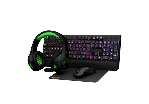 Headphones - 40mm driver + Mousepad - Rubber Fabric + Keyboard - 104 US Arabic + Mouse - 1.5m braided wire