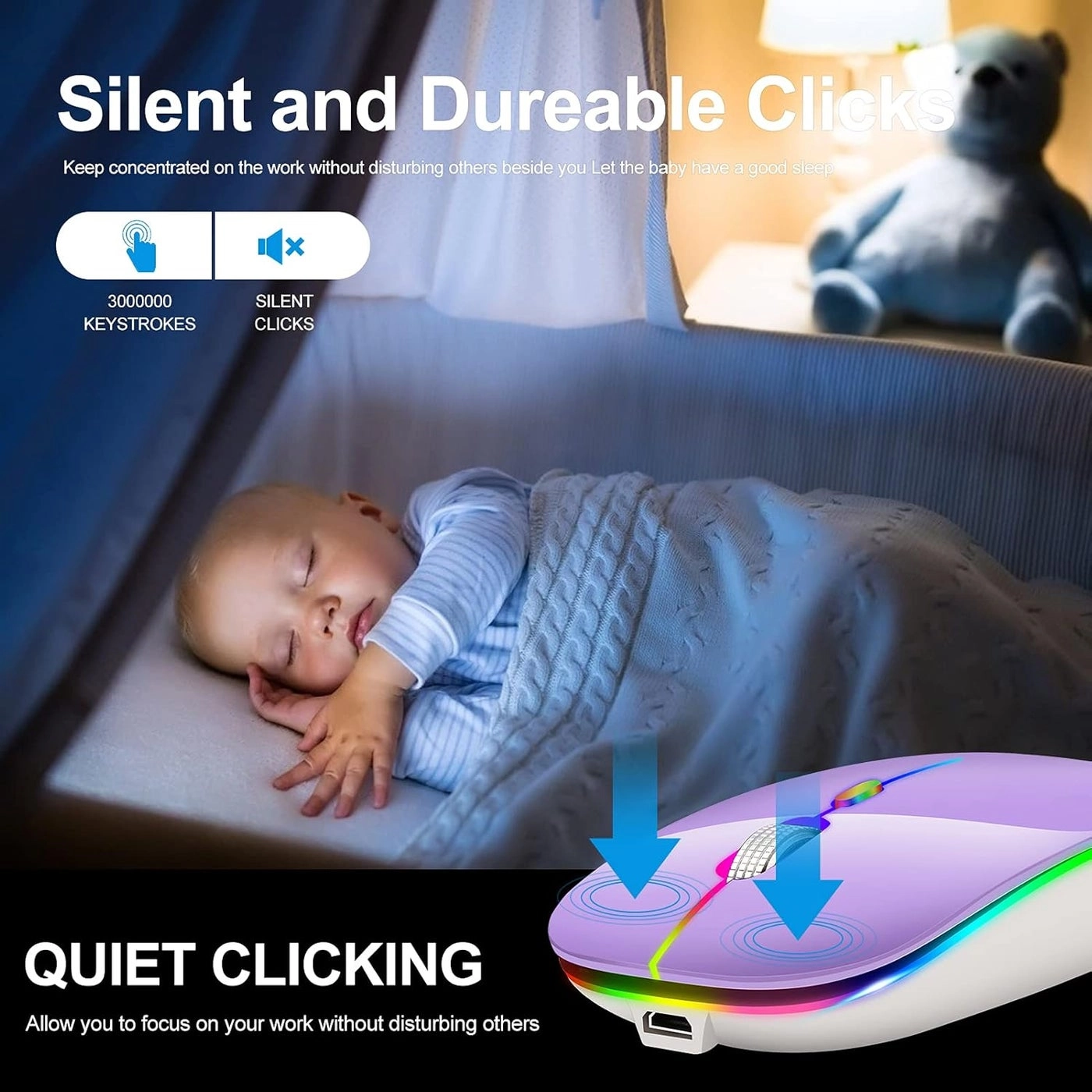 LED Rechargeable Mouse - Bluetooth