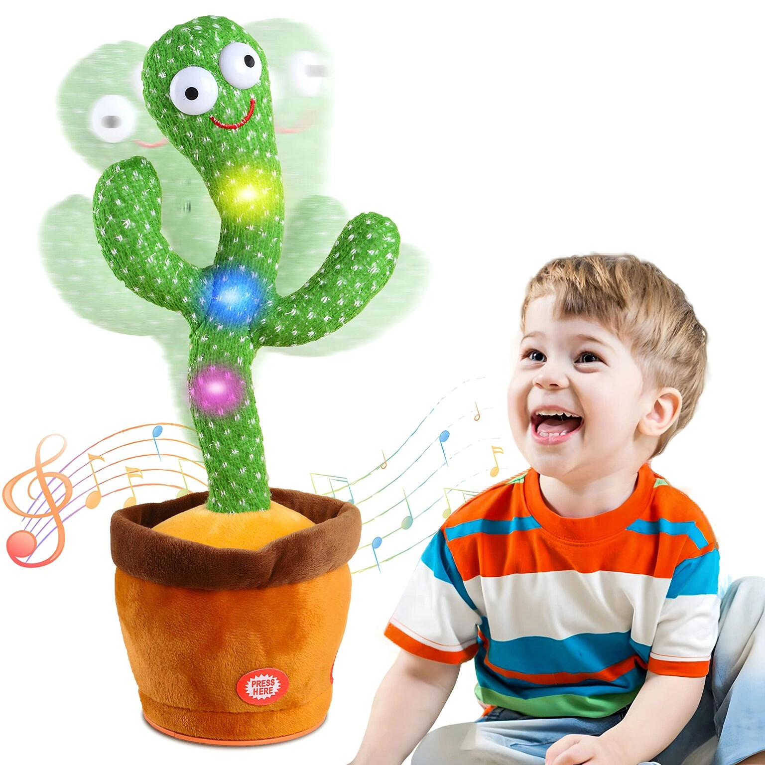 ETOVO Dancing Cactus - 120 English Songs Plush