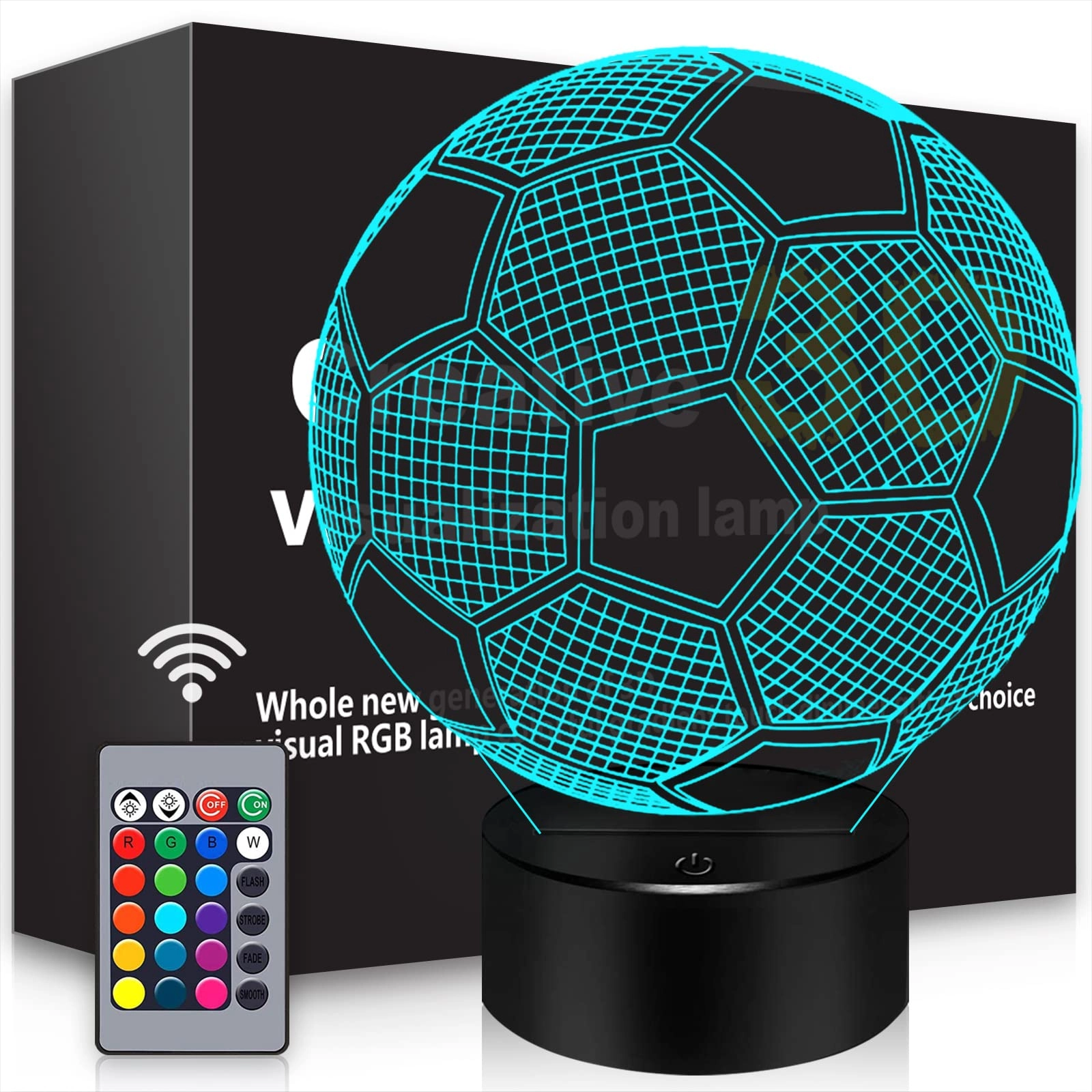 bassi 3D Night Light - Battery Powered 6000 Lumen Multicolor