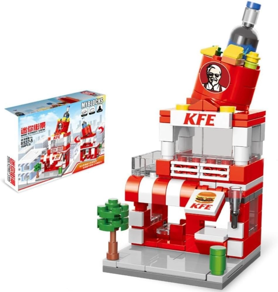 Mini City Shop Street View Building Blocks - 167pcs Fast Food Restaurant