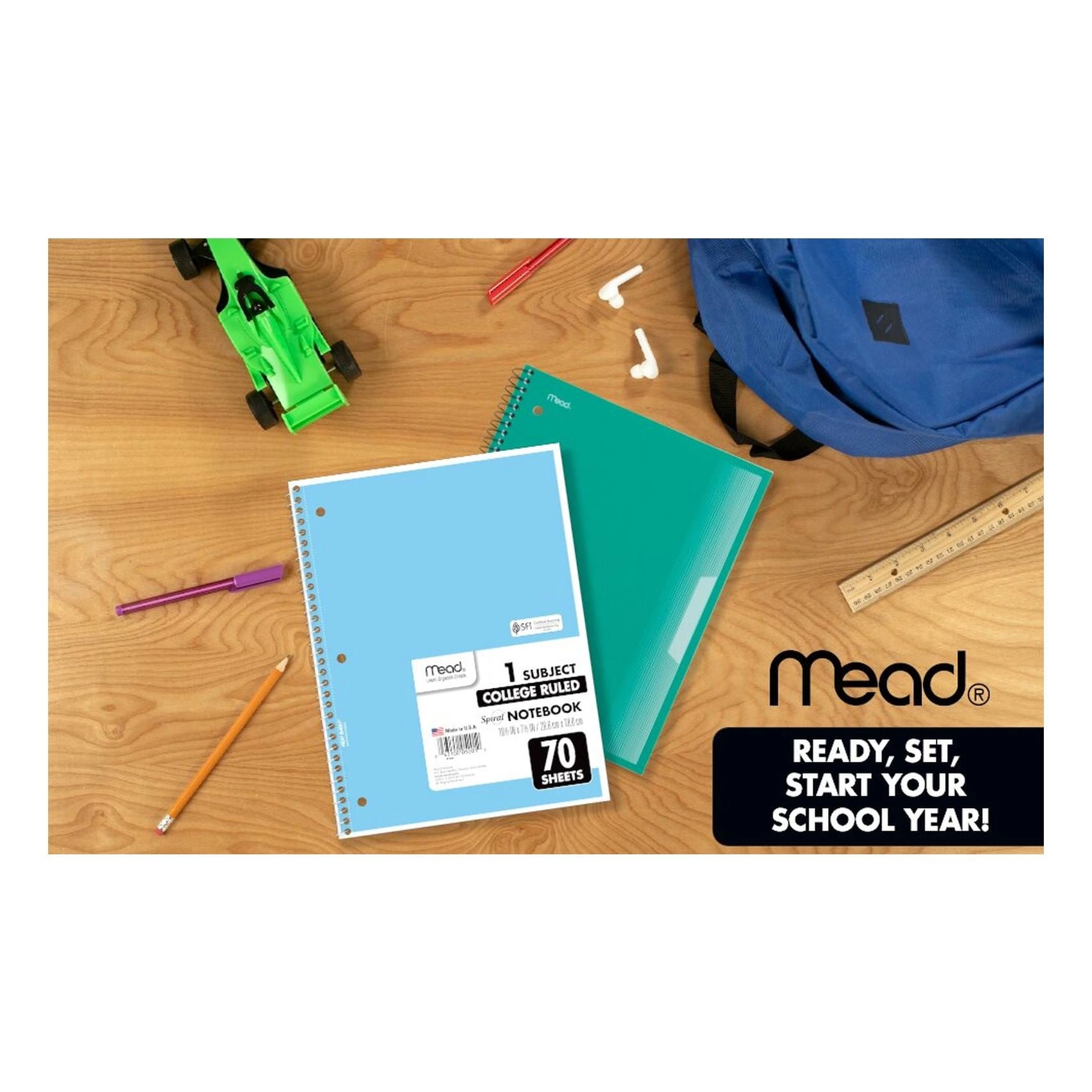 3 Subject Notebook Spiral - Lined 120 Sheets