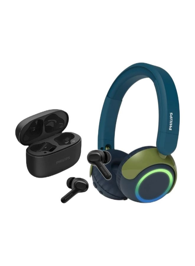Philips TAT1109BK Wireless Earbud + TAK4200CT Wireless Headphone