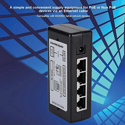 PoE Injector - DC12V-48V 8 ports IEEE802.3af/at 10/100Mbps