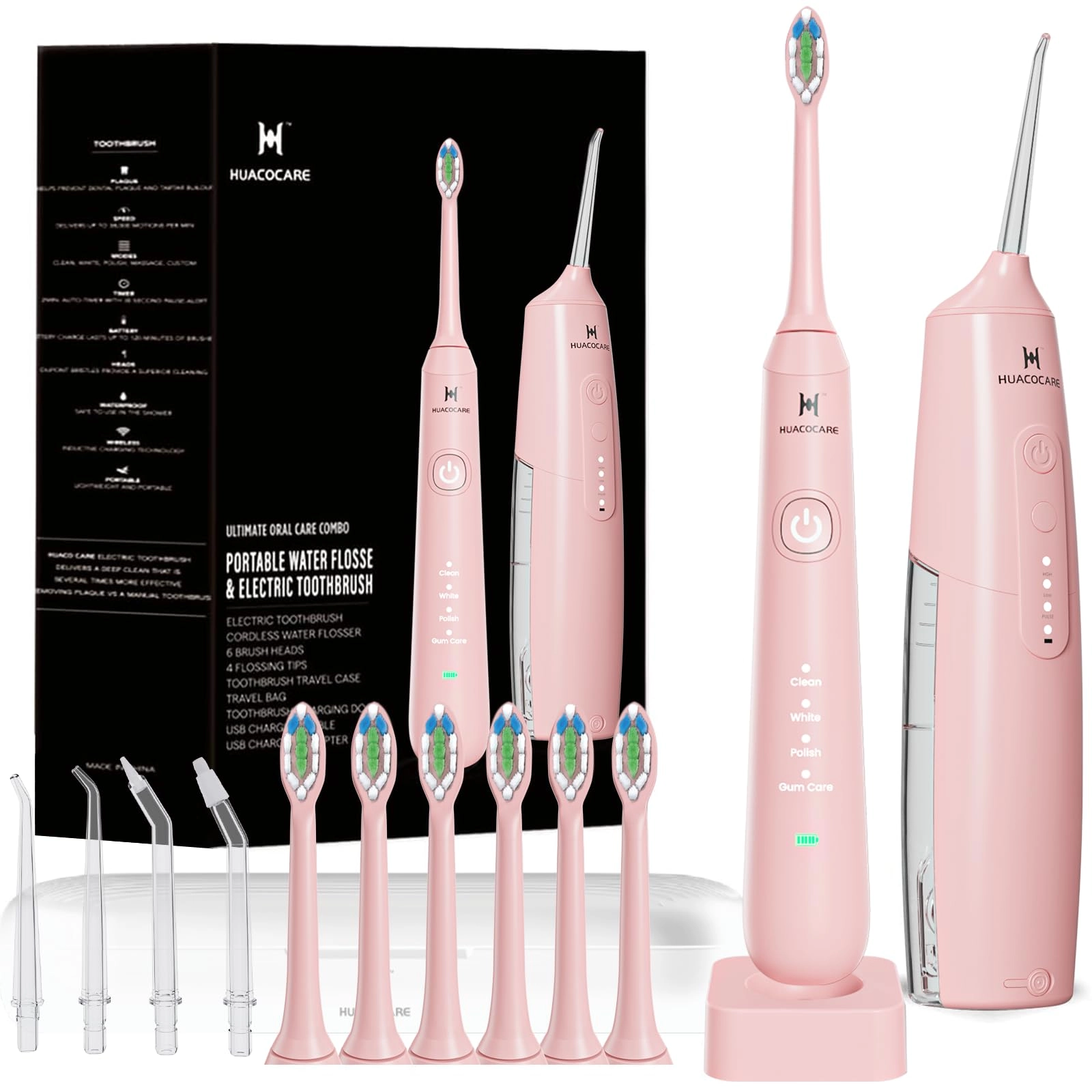 Dental Flosser - Pink + Electric Toothbrush