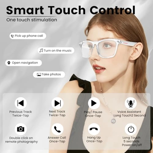 Smart Bluetooth Glasses - Touch Control Voice Control