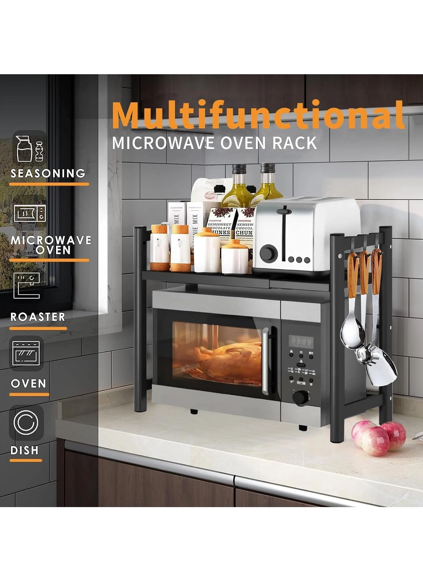 2-Tier Expandable Over the Microwave Oven Rack