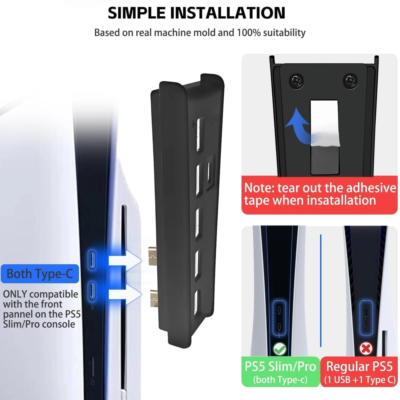 USB Hub - 6 Ports PS5 Pro/Slim Compatible