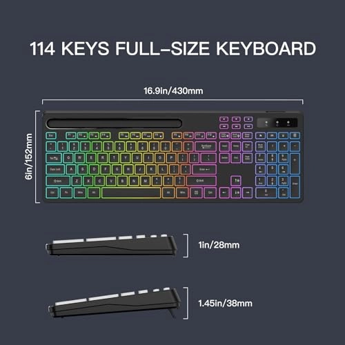 7 Color RGB Backlit Wireless Keyboard - Wired