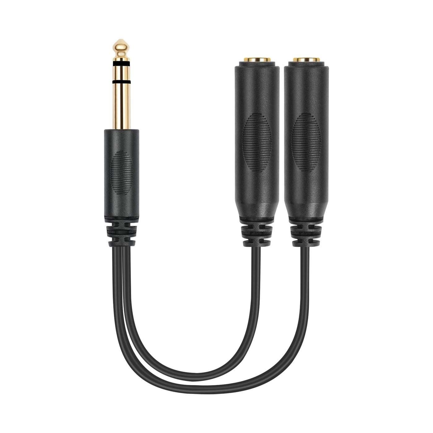 6.35mm 1/4 inch Male Plug Stereo to 2 Dual 1/4 "TRS Female Jack Connector Audio Speaker Cable, Y Splitter Adapter Cable - 20CM / 8Inch