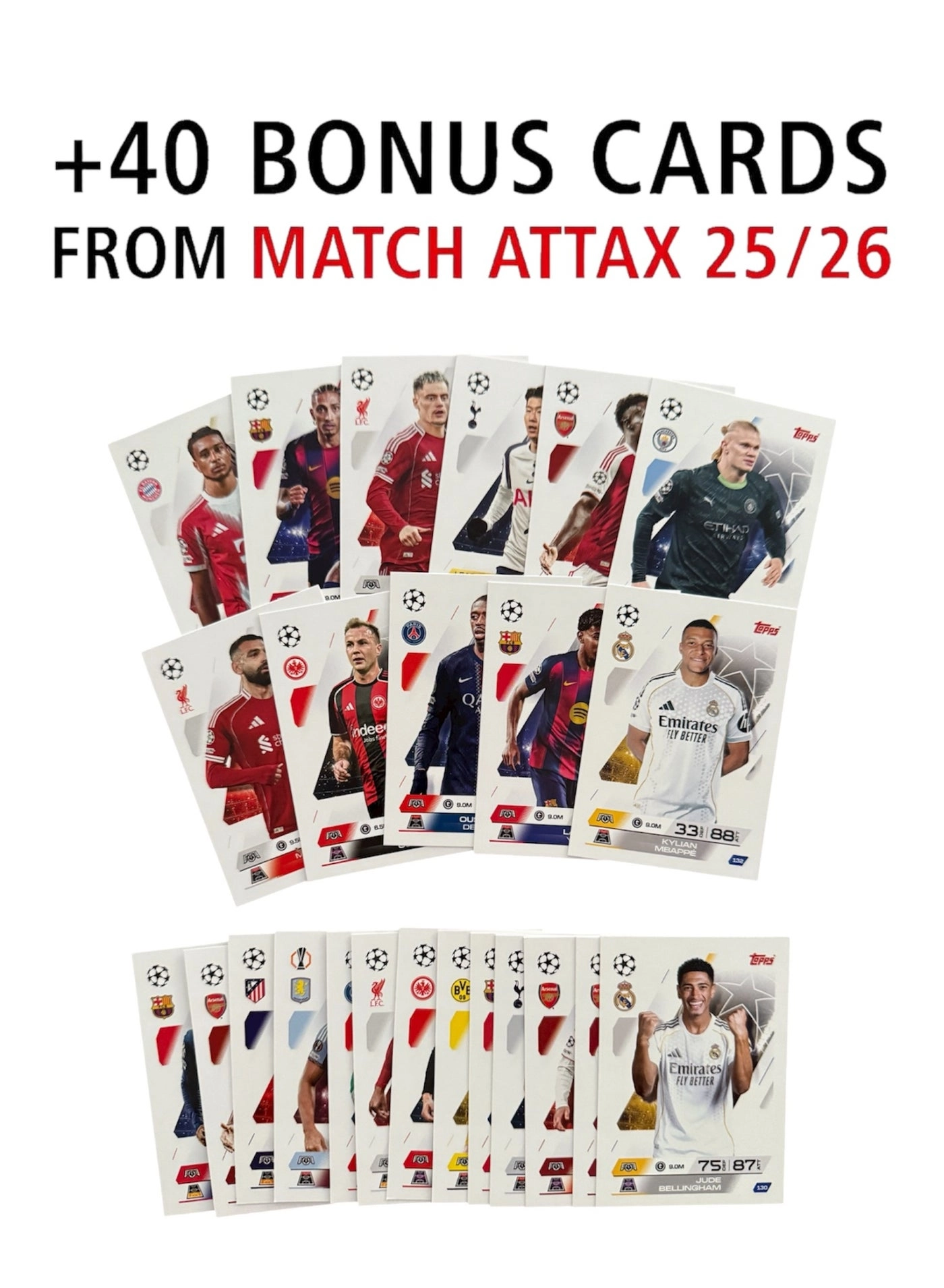 Match Attax 25/26 - Chrome Award Harry Kane - 1pcs + Bonus Cards - 40pcs