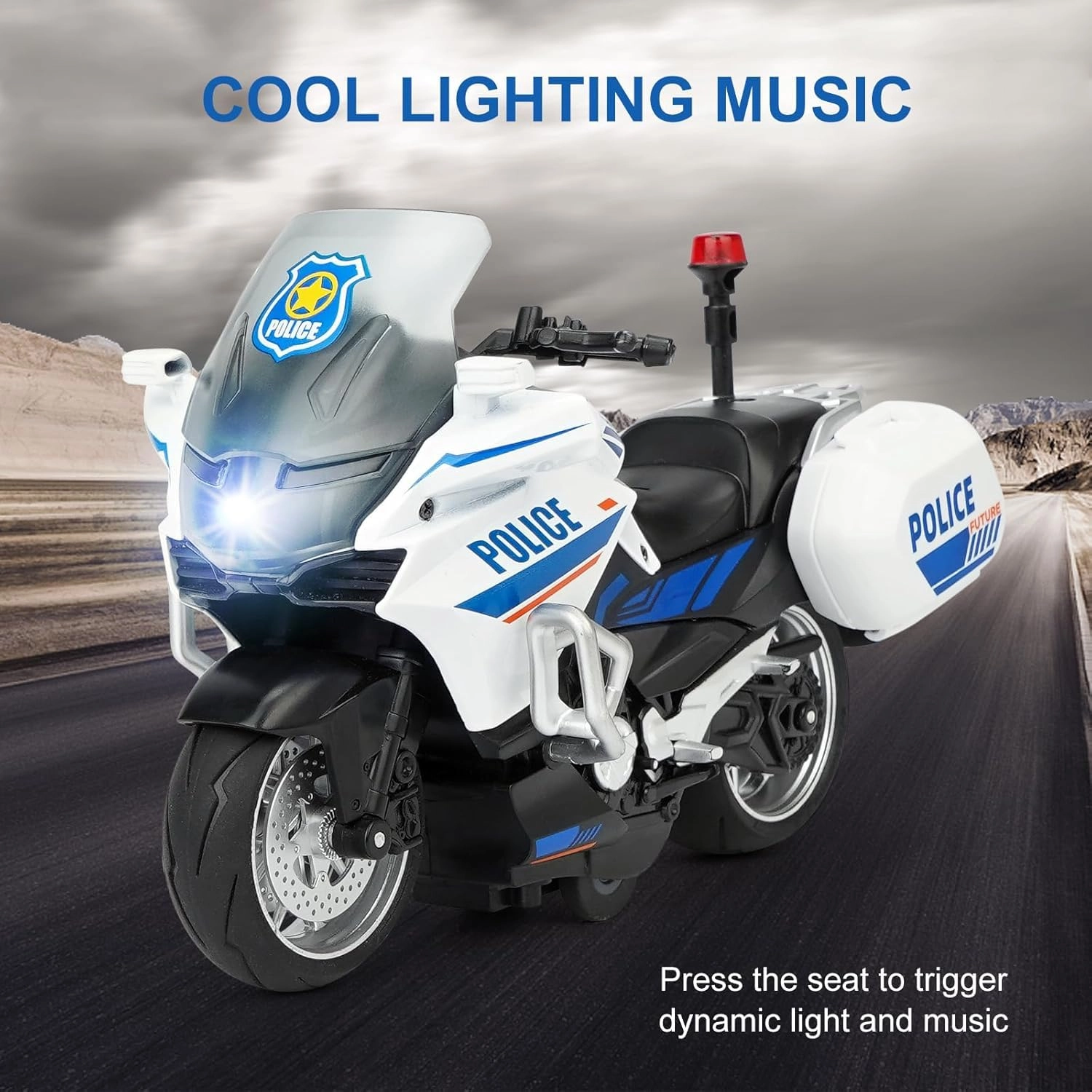 Police Motorcycle Toy - 1pcs