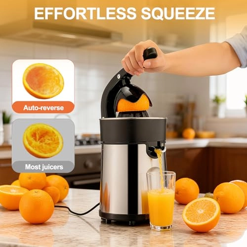 Electric Citrus Press - 2 Removable Cones Dishwasher Safe