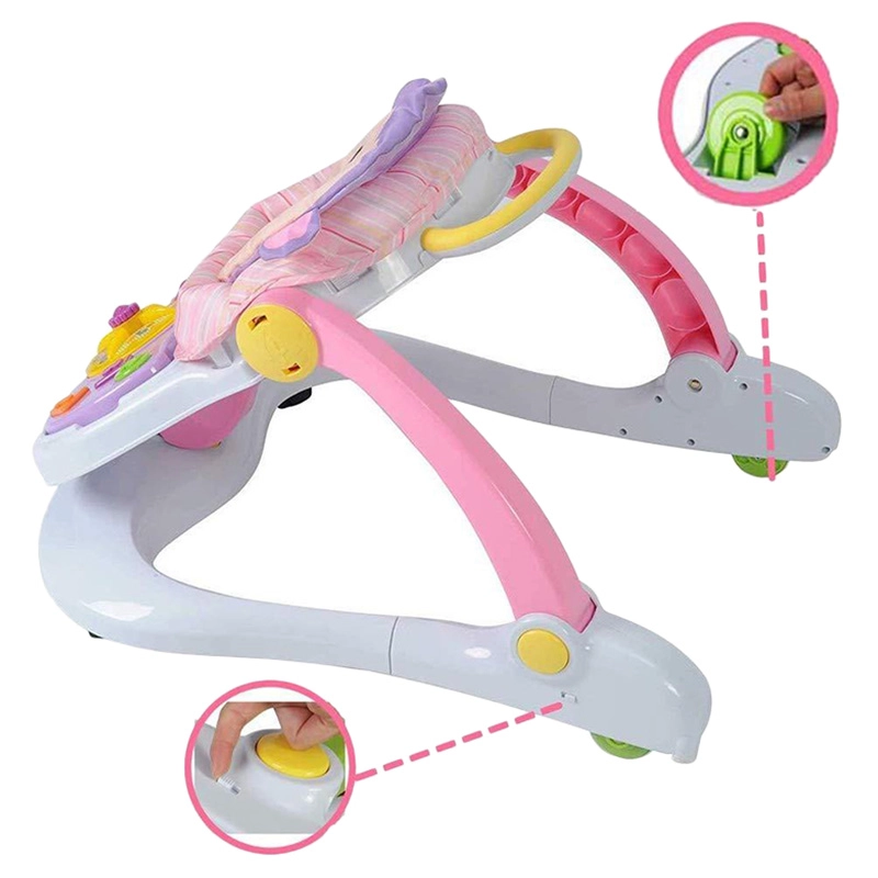 Baby Learning Walker - 3-In-1 Activity Toy Car Pink
