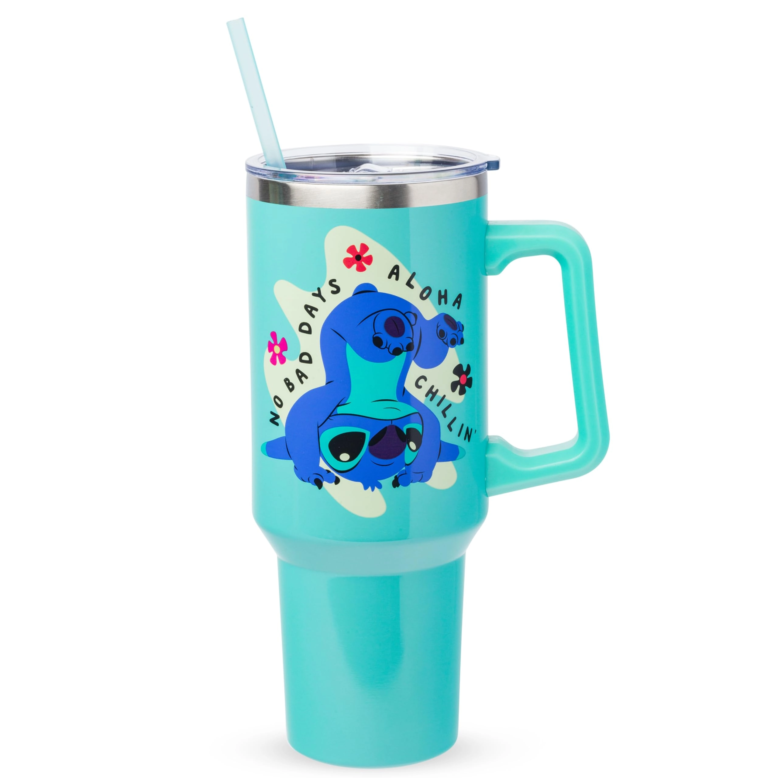 Silver Buffalo Stainless Steel Lilo and Stitch No Bad Days Tumbler - 1183ml