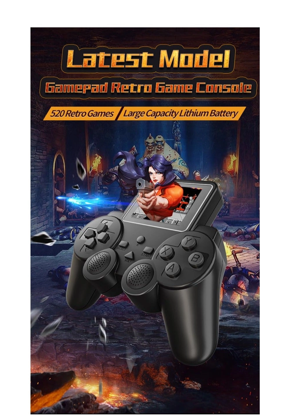 Handheld Gamepad - 2.5 inch Screen Rechargeable 2 Player