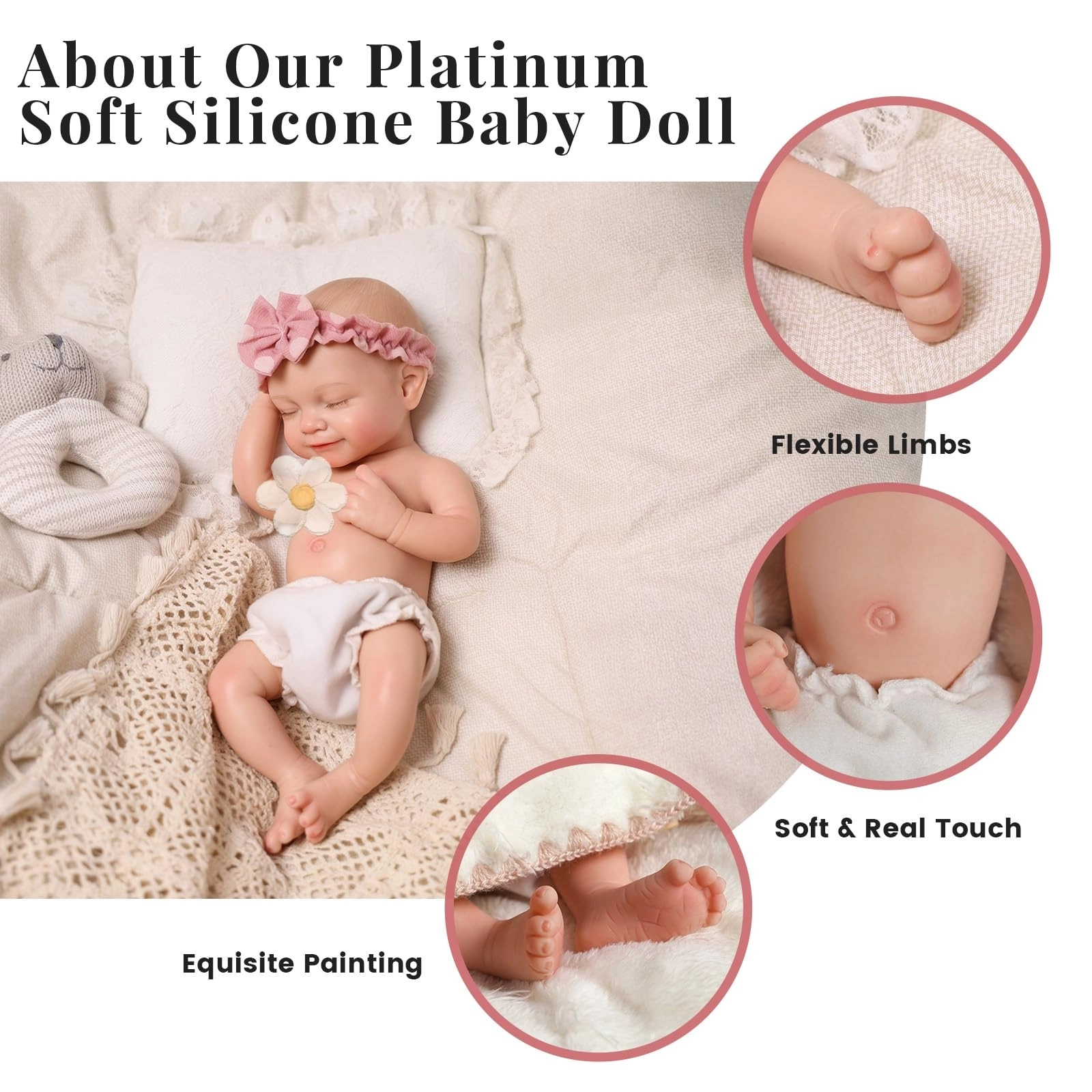 Reborn Baby Doll - 12 Inch Silicone Weighted Ages 3+