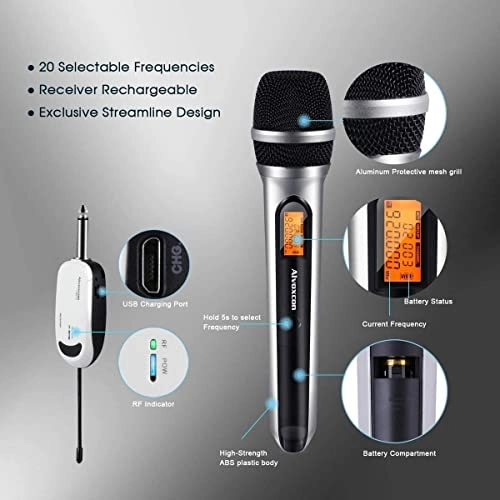Dual UHF Dynamic Handheld Wireless Microphone