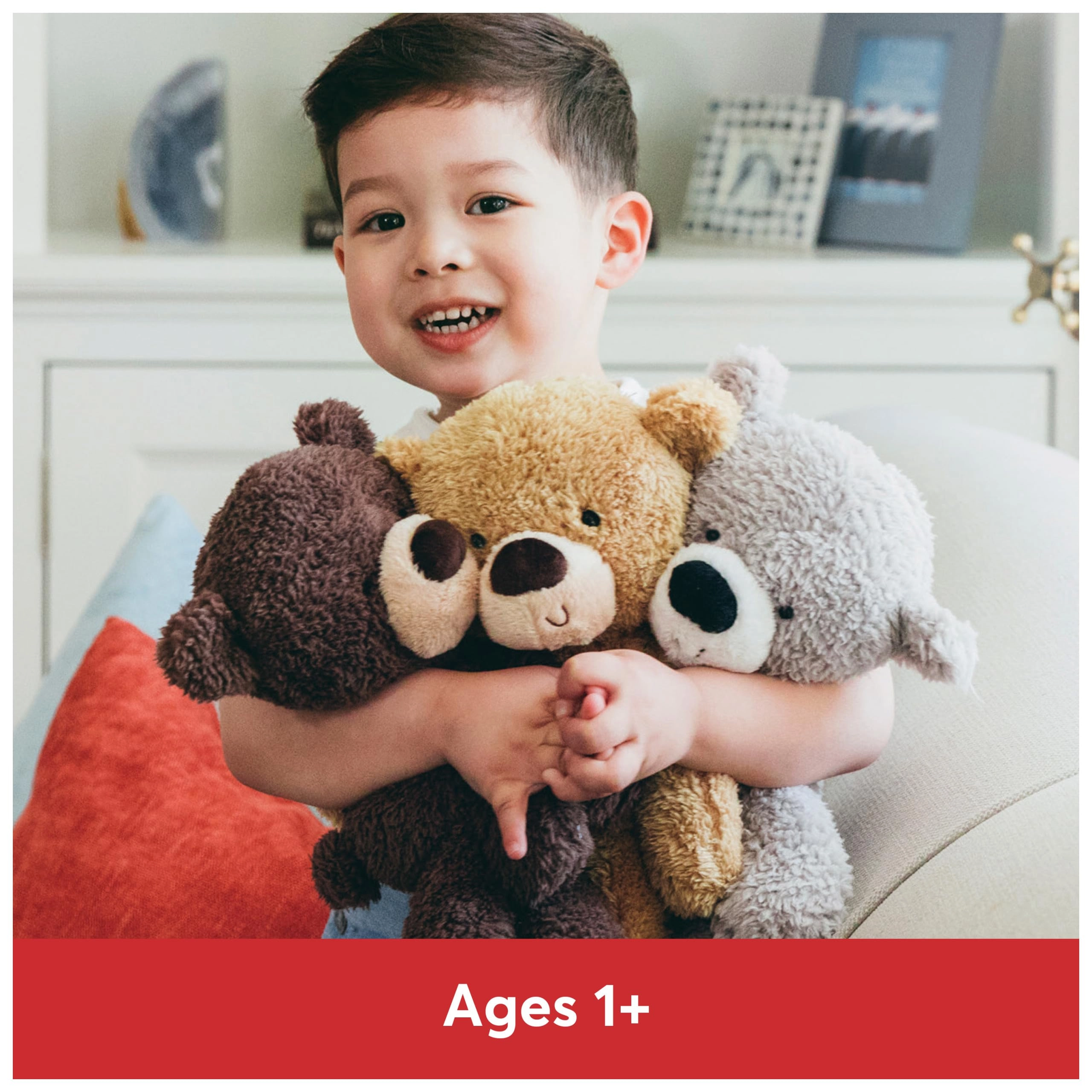 Fuzzy Teddy Bear - 13.5" Gray