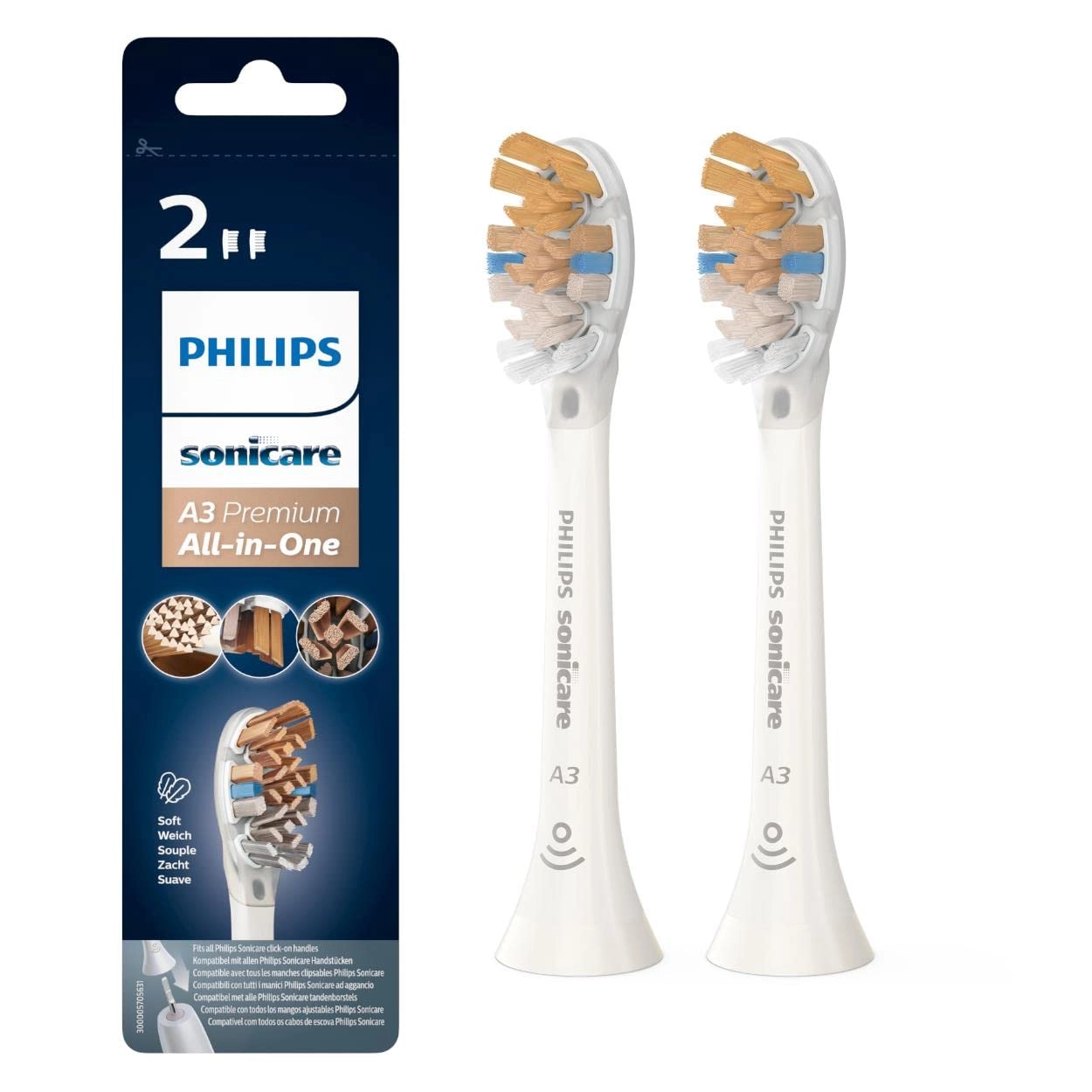 Philips Sonicare Premium All-in-One Brush Head - Black 2 piece(s)