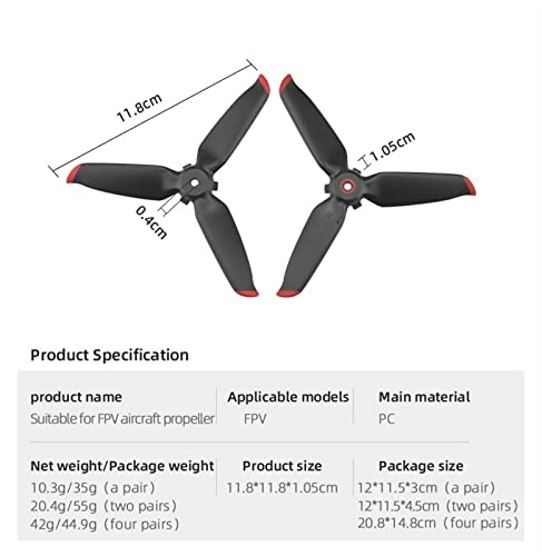 Quick Release Propellers - Silver Edge 2 pair For FPV Combo