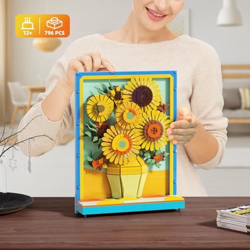 Rotatable Sunflower Building Set - semi-3D Table Centerpiece