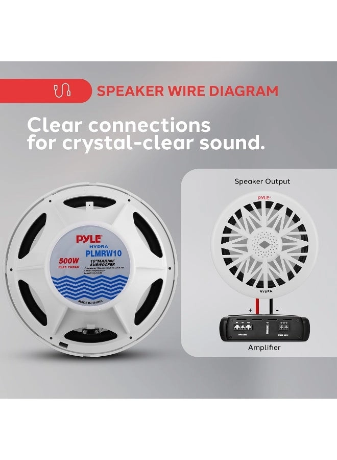 Marine Audio Subwoofer - 10Inch 500 Watt