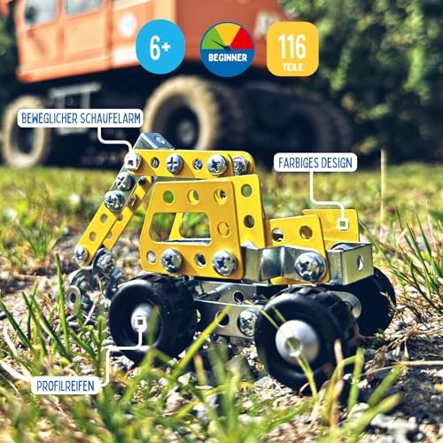 00253 Metal Construction Kit - Excavator Mini - 116 pcs for ages 6+