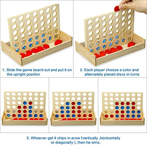 4 in a Row - Wooden Red
