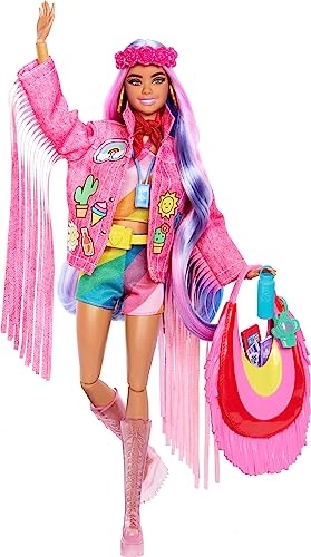 Barbie Extra Fly - Pink and purple hair Desert Fashion 15 accessories Ages 3+