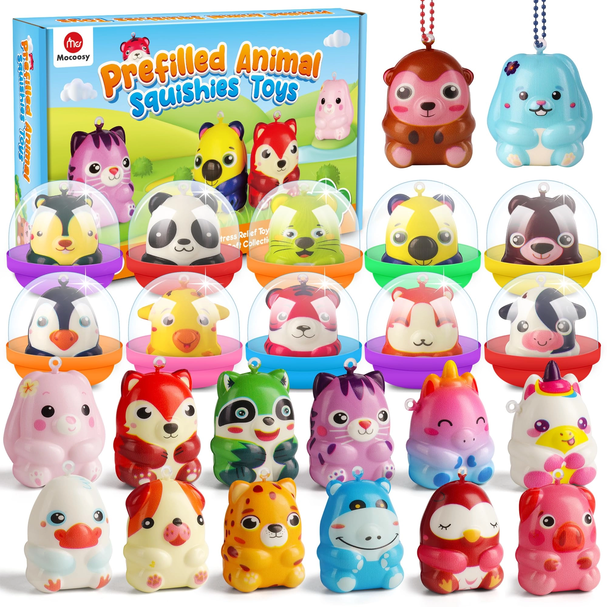 mocoosy Animal Squishy - 24 Pack Multicolor
