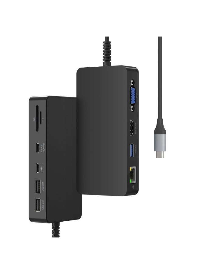 Rocketek 11 in 1 - USB-C PD 100W Dual HDMI RJ45