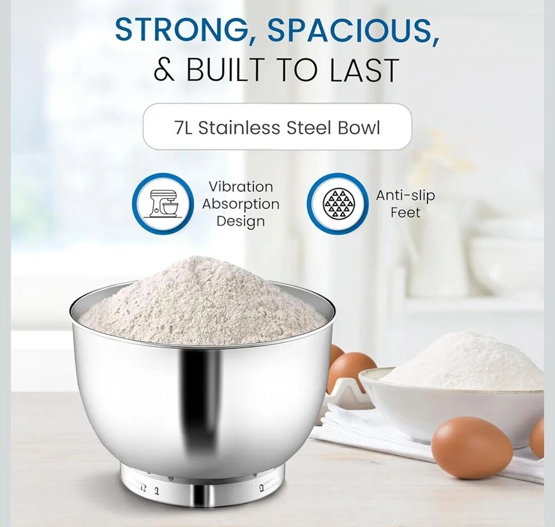 3 in 1 Food Processor Stand Mixer - 7L