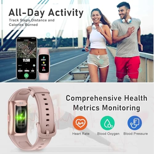 Fitness Tracker - 24/7 Heart Rate Blood Oxygen 1.47'' Waterproof