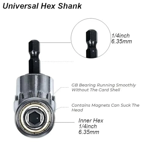 Angle Drill Adapter - 105 Degree 1/4 Inch Hex Flexible Shaft
