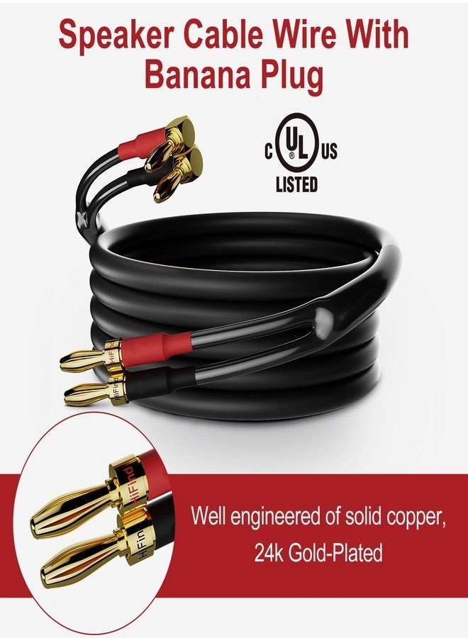 Speaker Cable Wire - 8 Ft 2 Pack