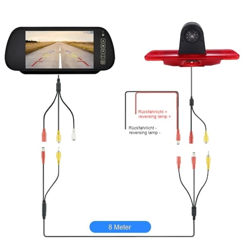 7 Inch Rear View Mirror + Rear View Camera - 1280 x 720 pixels
