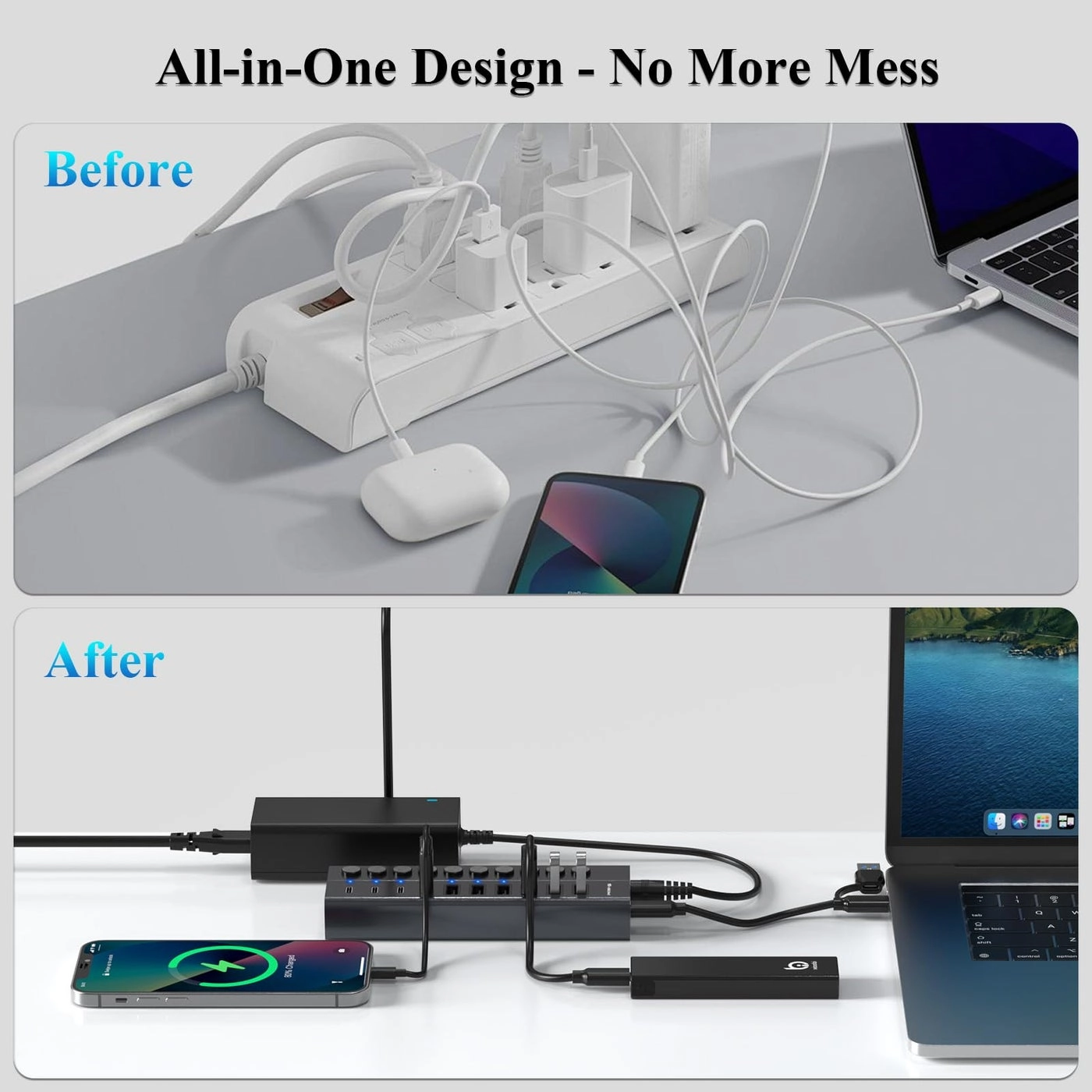 10-Port USB C Hub