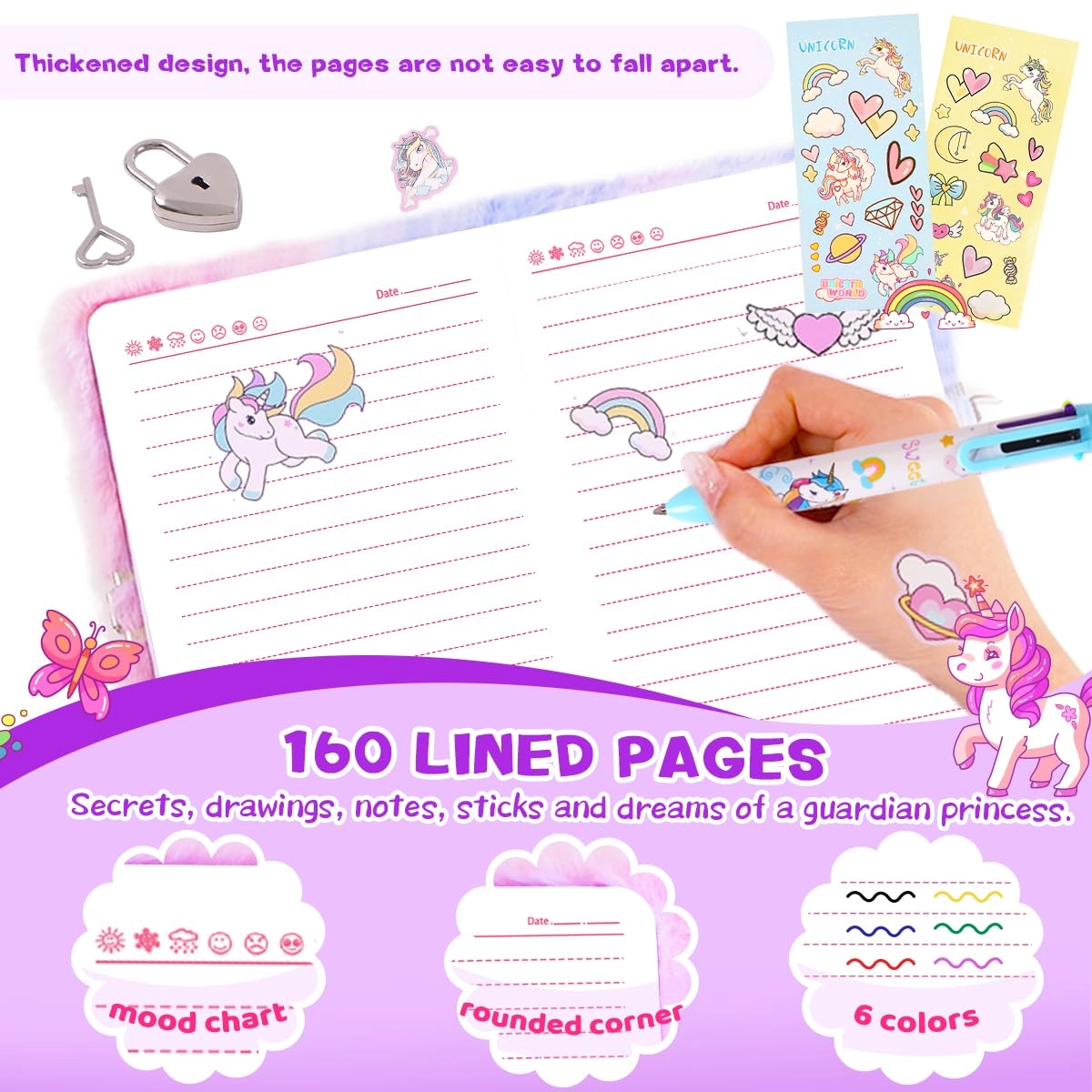 Cat Diary - 160 pages lock and keys