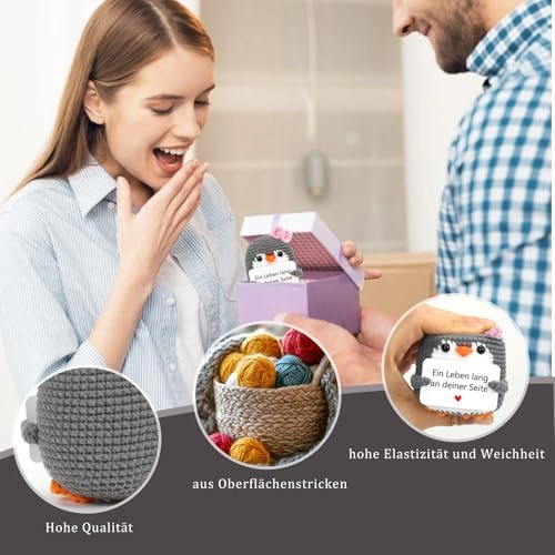 Penguin Positive Penguin 15 cm Knitted - Pocket Hug