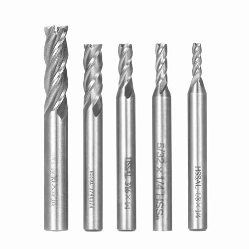 Spacnana End Mill Set - 5/16in 1/4in 5/16in 1/4in 3/16in 5/32in 1/8in 5pcs