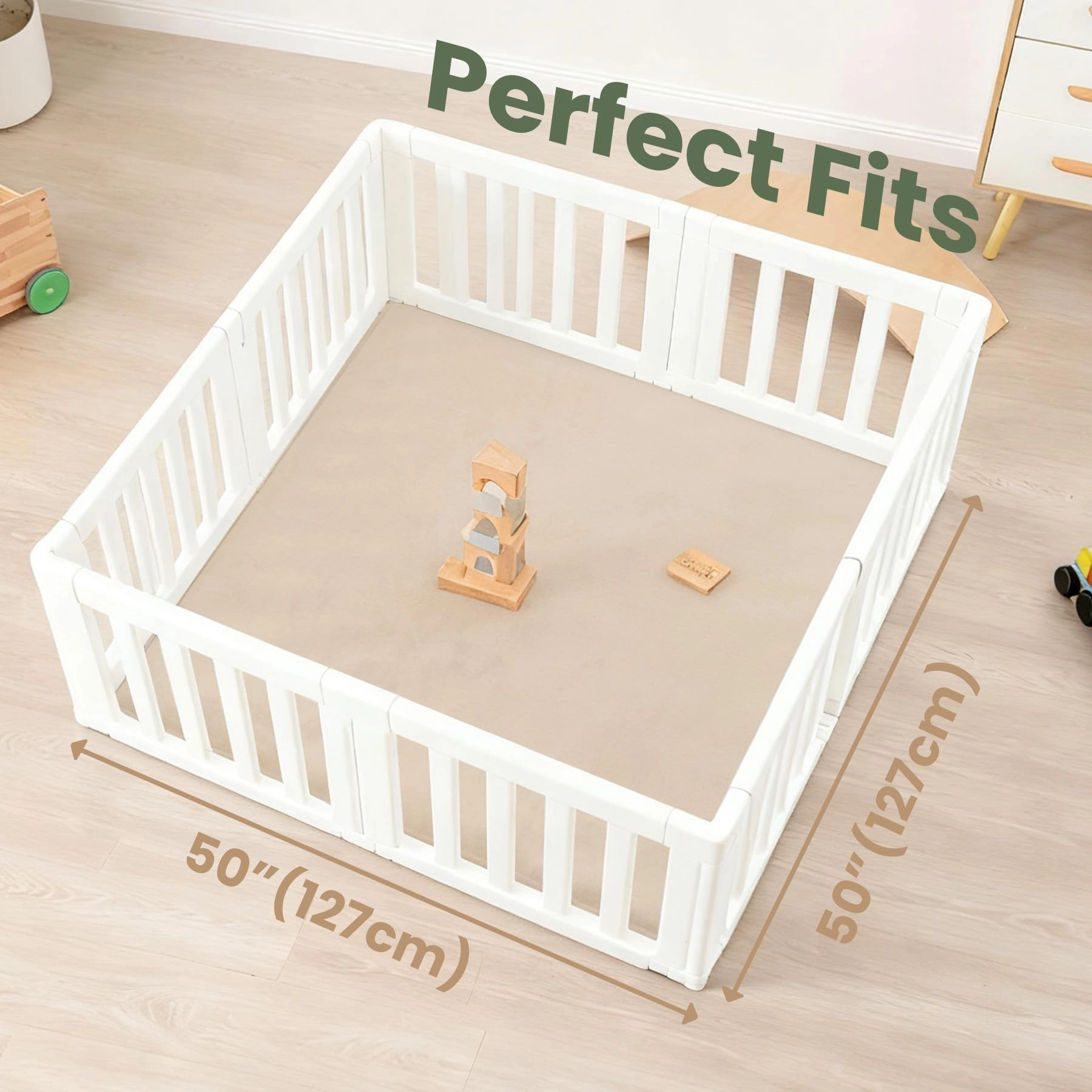 Baby Activity Play Mat - 79"x118" 1.3" Thick Cream
