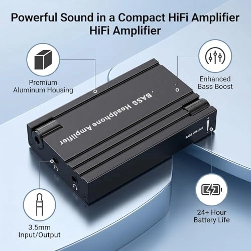 Headphone Amplifier - 2 Stage Gain Bass Boost 3.5mm