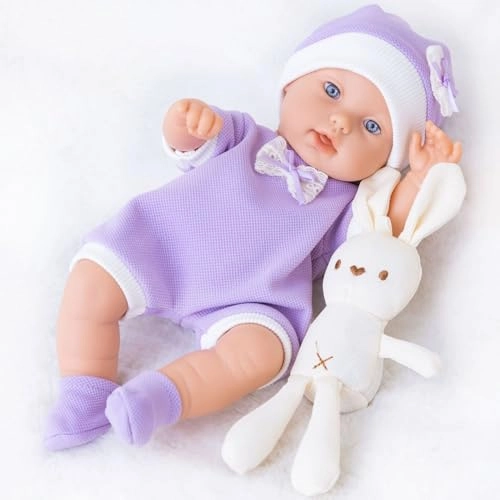 Reborn Baby Doll - 12 Inch Washable With Bunny Ages 12+