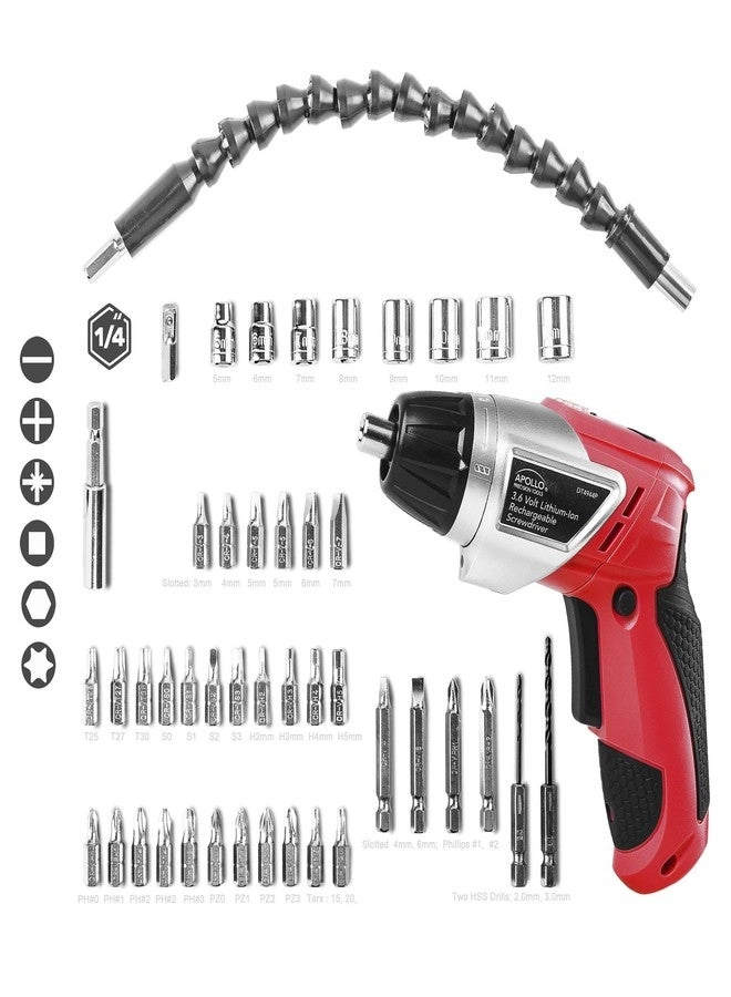 Cordless Screwdriver - 36 Volt + 45 Piece Accessory Set